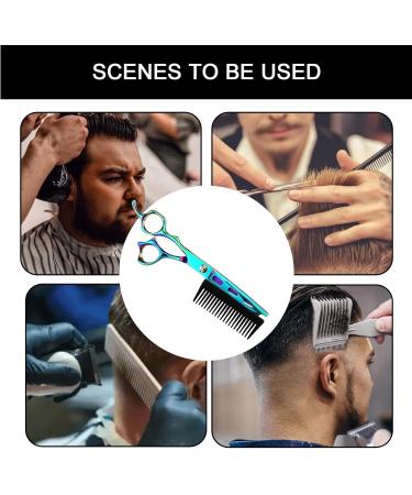 Fovolat Hairdressing Scissors 6 Inch Stainless Steel Hair Cutting Scissors | 2 in 1 Stainless Steel Hair Cutting Professional Barber Haircut Scissors for Elderly Children Green - Buy Online on GoSupps.com