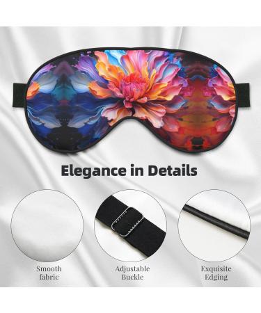 Buy Colored Flower Print Unisex Sleep Eye Mask | Soft Comfort Eye Shade for Travel Yoga & Shift Work - Black - Buy Online on GoSupps.com