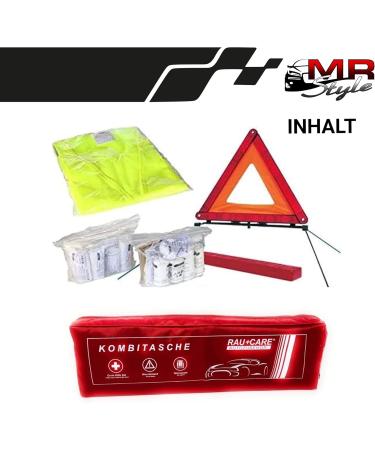 2024 Car Kit: Warning Triangle Vest & First Aid Set - Compliant with DIN 13164 & ECE Standards | International Shipping Available - Buy Online on GoSupps.com