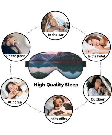 Lake & Sunset Print Unisex Eye Mask | Soft Light-Blocking Sleep Mask for Comfortable Rest - Buy Online on GoSupps.com