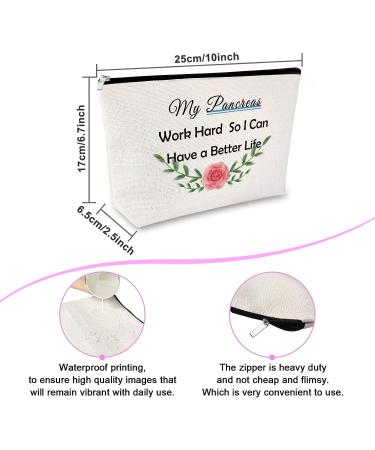 Diabetes Warrior Makeup Bag - Diabetes Support Gift for Women | Christmas Gift for Grandma & Mom | Diabetic Emergency Supply Pouch - Buy Online on GoSupps.com
