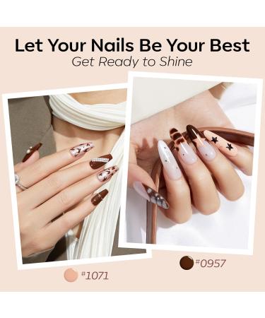 Modelones Hema Free Nude Gel Nail Polish Set 6 Colors Fall Nude Gel Polish Skin Tone Neutral Brown Pink Glitter Shimmer Nude Nail Polish Soak Off All Season Manicure Nail Art DIY Gifts Neutral Brown Shimmer - Buy Online on GoSupps.com