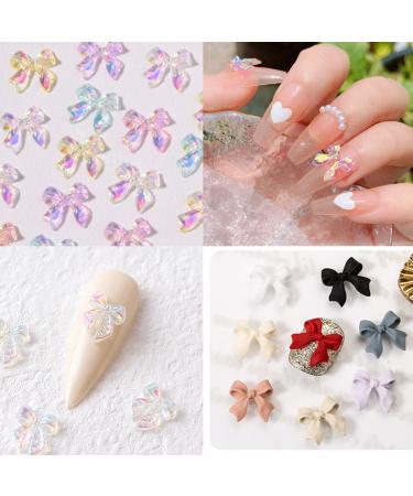 100 Pcs 3D Colorful Aurora Bow Nail Art Resin Rhinestone Charms - Nail Glitter & Accessories - Buy Online on GoSupps.com