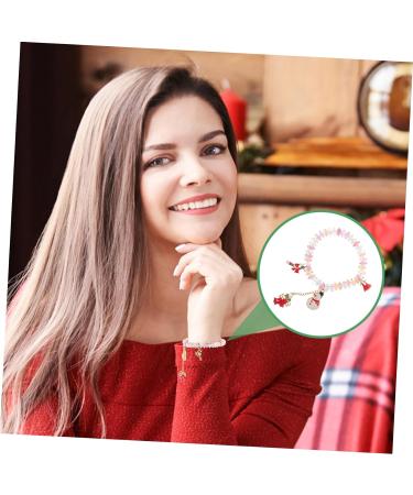 ibasenice 1pc Christmas Alloy Bracelet Stocking Stuffers Xmas Gift Bracelet Candy Cane Bracelet Charm Braclets Crystal Beads Wrislet Winter Bracelets Xmas Bracelet Jewelry Girl Miss - Buy Online on GoSupps.com