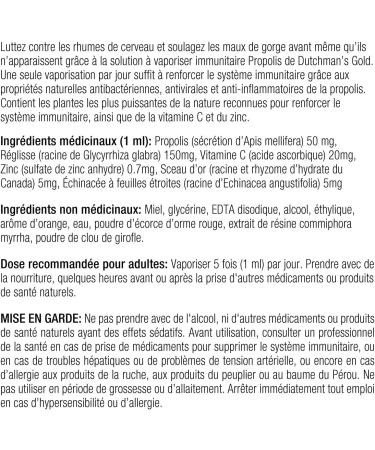 Dutchman's Gold Propolis Throat Spray 30ml - Natural Immune Support - Buy Online on GoSupps.com