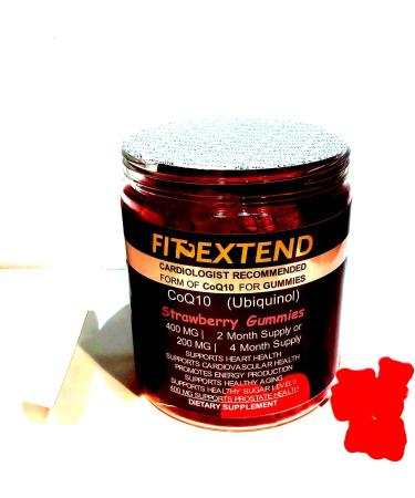 CoQ10 Gummies 400 mg - 120 Count | Vegan Strawberry Sugar-Free High Absorption Antioxidant for Heart Health & Anti-Aging - Ubiquinol Coenzyme Q10 Supplements - Buy Online on GoSupps.com