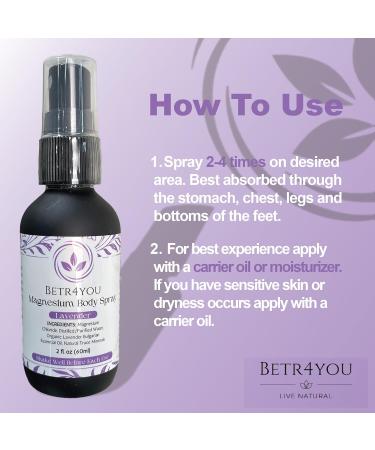 BETR4YOU Topical Magnesium Body Spray 2 Fl. Oz - Viral TikTok Lavender | International Shipping - Buy Online on GoSupps.com