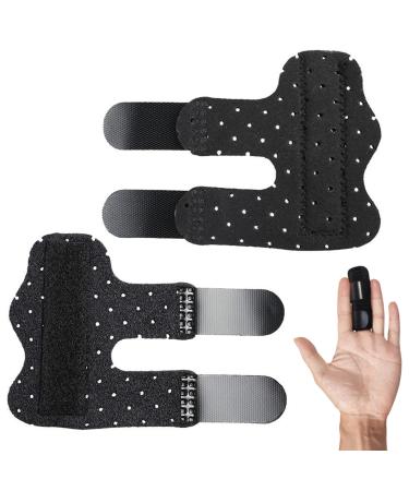 JdXun 2 pieces of finger splints finger protection schnapfinger rail adjustable reusable finger finger rail fingering for broken fingers & osteoarthritis pain relief (black) - Buy Online on GoSupps.com