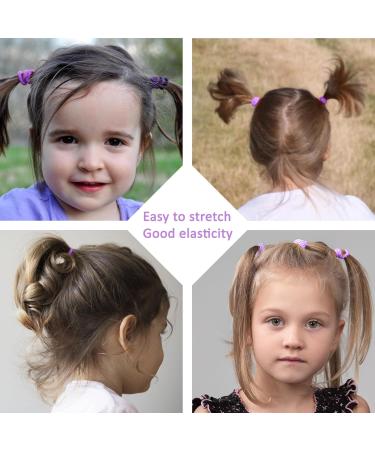 Cooetr 100 Pieces Baby Hair Elastics Elastics for Children Multicoloured Girls Hair Elastics Small and Soft Hair Girls Ponytails for Girls (Purple) - Buy Online on GoSupps.com