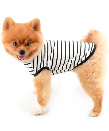 Paidful British Dog Shirt - Striped Soft Cotton T-Shirt for Small Dogs | Breathable Summer Vest for Puppies & Chihuahuas (L: 30cm) - Buy Online on GoSupps.com