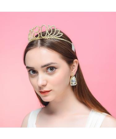DcZeRong Queen 30th Birthday Tiara - Gold Rhinestone Crystal Diamond Crown for Women - Buy Online on GoSupps.com