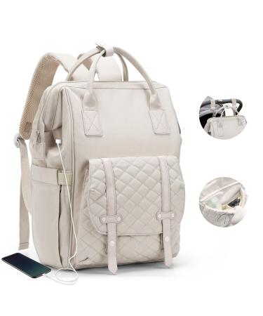 Baby casual diaper backpack winding bag large waterproof diaper bags backpack baby bag multifunctional for mom and dad a2 beige