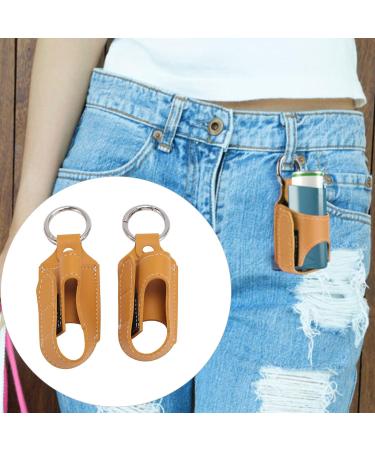 Asthma Inhaler Holder Inhaler Case Inhaler Carrying Holder Clasp Closure Safety Carabiner Clip 2pcs Portable PU Leather Inhaler Protective Holder (Turmeric) - Buy Online on GoSupps.com