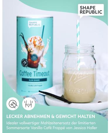 Shape Republic Slim Shake Vanilla Frappuccino - 14 Gluten-Free Meal Shakes for Weight Loss - High Protein Low-Calorie Diet Supplement - 420g - Buy Online on GoSupps.com