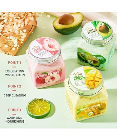 Natural Peach Body and Face Salt Scrub Exfoliating Formula for Moisturizing Acne Treatment Cellulite Reduction Dead Skin Scars and Wrinkles - Buy Online on GoSupps.com