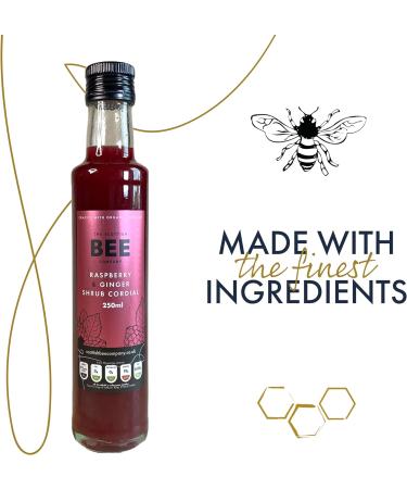 Scottish Bee Co. 250ml Raspberry & Ginger Shrub Cordial | Apple Cider Vinegar Infused | Made in Scotland - Buy Online on GoSupps.com