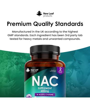 NAC 600mg - 120 Tablets | High Bioavailability N-Acetyl-Cysteine Supplement - Vegan Friendly | Made in UK - Buy Online on GoSupps.com