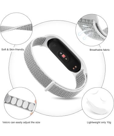 2 Pack Nylon Bands for Amazfit Band 5 - Black+Seashell Replacement Straps for Women Men | Soft Sport Strap Compatible with Amazfit Band 5 Wristband - Buy Online on GoSupps.com