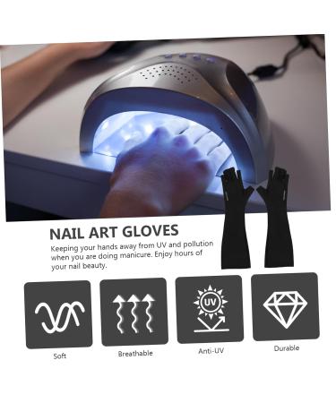 minkissy 1 Pair Nail Gloves Gel Nail Led Lamp Fingerless Gloves Gel Manicure Gloves Uv Shield Gloves Gloves Nail Art Tools Gloves Sun Protection Sleeve Mj03 Polyester 25X9X0.4CM - Buy Online on GoSupps.com