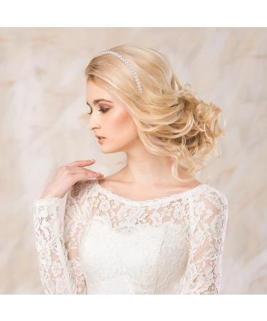 Lusofie 3Pcs White Faux Pearl Headbands for Women - Bridal Hair Hoop Set - Buy Online on GoSupps.com