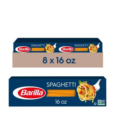 Barilla Spaghetti Pasta, 16 oz. Box (Pack of 8) - Non-GMO Pasta Made with Durum Wheat Semolina - Italy's #1 Pasta Brand - Kosher Certified Pasta
