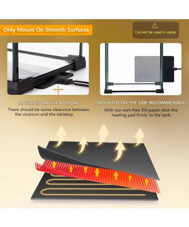 FIPASEN Reptile Heating Mat with Temperature Adjustment 8x12 Inch Terrarium Heat Mat for Tortoise/Snakes/Lizard/Gecko/Hermit Crab/Frog/Spider/Insect Breeding/Plant Box - Upgraded Reptile Heating Pad 8" X 12" with Adjust Knob - Buy Online on GoSupps.com