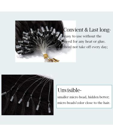 Buy SEGO Microring Extensions - Real Human Hair Natural Black #1B 18 (45cm) 50g Micro Loop Hair Extensions - Buy Online on GoSupps.com