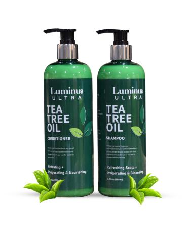Shampoo and Conditioner Set - 100% Pure Tea Tree Shampoo Promotes Hair Growth Deep Cleansing for Itchy Dry Scalp Sulfate & Paraben Free for Men and Women - 16.9x2 fl.oz