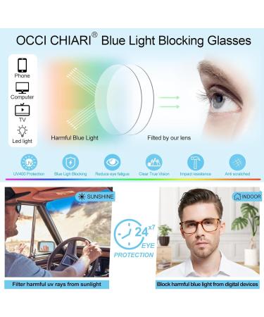 OCCI CHIARI XL Blue Light Blocking Bifocal Reading Glasses for Men - 1.5x Transition Readers in Brown | International Shipping Available - Buy Online on GoSupps.com