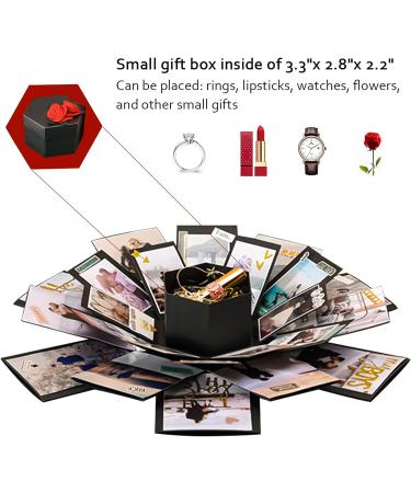 Vienrose Explosion Gift Box Set - DIY Scrapbooking Photo Album - Couple Gifts for Birthday, Proposals, Valentine's Day - 01Black - Buy Online on GoSupps.com