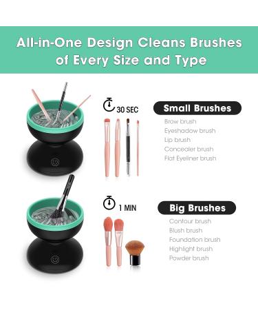Electric Makeup Brush Cleaner Kit | Brush Cleaning Machine & Mat Set | Valentines, Mother's Day, Christmas Gifts for Women | Green - Buy Online on GoSupps.com
