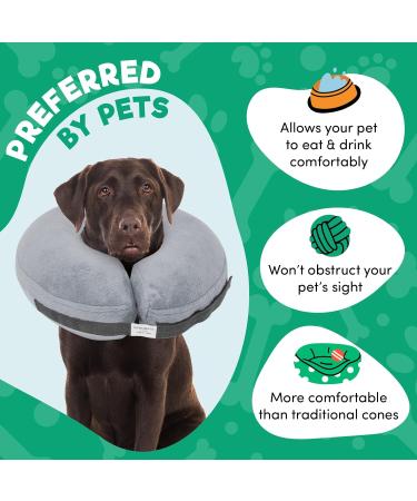 Bencmate Inflatable Dog & Cat Recovery Ruff - Leak Protection Collar for Wounds | Small Gray (Neck 5-8) - Buy Online on GoSupps.com