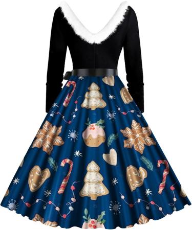Shop Dark Blue Christmas Dress for Women - Slim Fit Mini & Sweatshirt Styles with Moose & Snowflake Prints - Buy Online on GoSupps.com