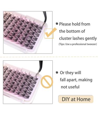 Losha 72 Pcs Cluster Lashes Extension 8-16mm D Curl | DIY Eyelash Extensions | Wispy False Eyelashes | B10-8-16mm Mix - Buy Online on GoSupps.com