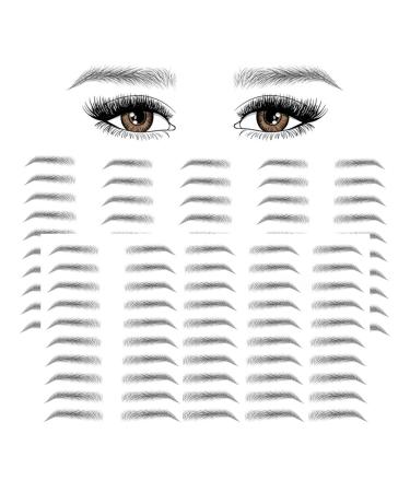 80 Pair Eyebrow Tattoo  Biomimetic Eyebrows Tattoo Eyebrows Waterproof  Temporary Eyebrow Tattoos for Women  Waterproof Natural False Eyebrows Makeup Sticker for Eyebrow Grooming Shaping (A4)