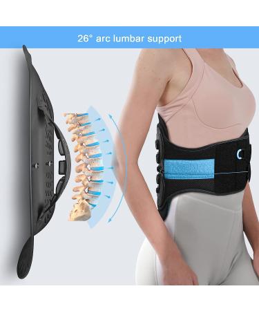 Lumbar Support LSO Back Brace for Herniated Disc Pain Relief - Adjustable Arch Support Dual Pulley System - Sciatica Relief - L/XL (35-47) - Black/Blue - Buy Online on GoSupps.com