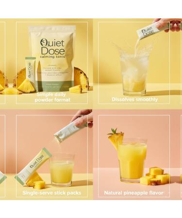 Quiet Dose Drink Calming Relaxation Beverage with L-Theanine Saffron & Ashwagandha Stress Relief & SleepSupport Non-GMO Vegan -15 Pack (Pineapple Flavor) - Buy Online on GoSupps.com