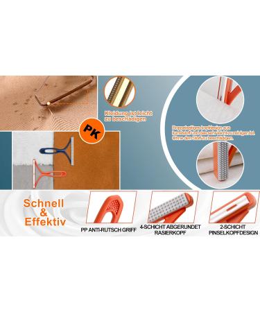 Lebexy Portable Lint Remover - 2-Pack Orange & Blue | Efficient Lint Razor & Fuzz Shaver for Clothing Coats Carpets & Pet Hair - Buy Online on GoSupps.com