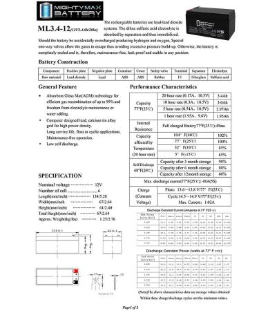 Buy Mighty Max Battery 12V 3AH SLA Replacement for Cyber Power CP425 VA & CPS300SL - International Shipping Available - Buy Online on GoSupps.com