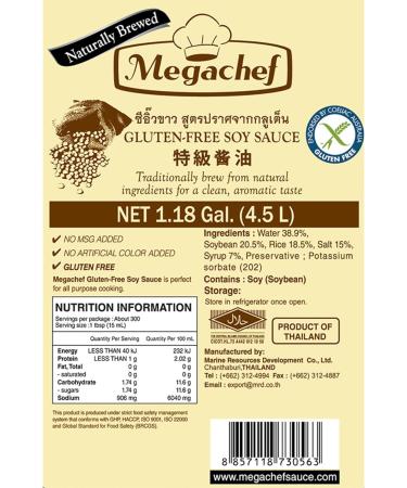 MEGACHEF Soy Sauce Gluten Free 4 5 l - Buy Online on GoSupps.com