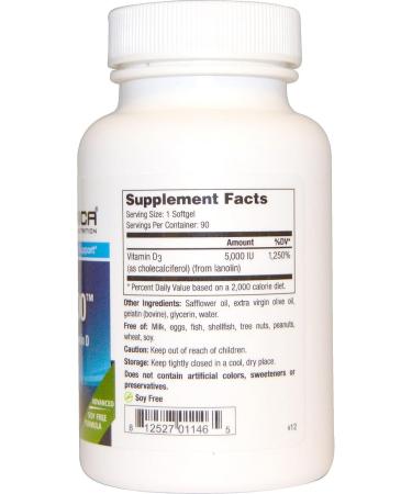 D3 5000 IU Soy-Free Softgels - 90 Count | Standard Packaging - Buy Online on GoSupps.com