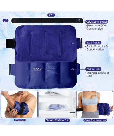 REVIX Reusable Ice Pack for Lower Back Pain Relief - Cold Gel Pack for Back, Shoulder, Hip & Knee - Reduce Swelling & Bruises - 16x9'' Navy - Buy Online on GoSupps.com
