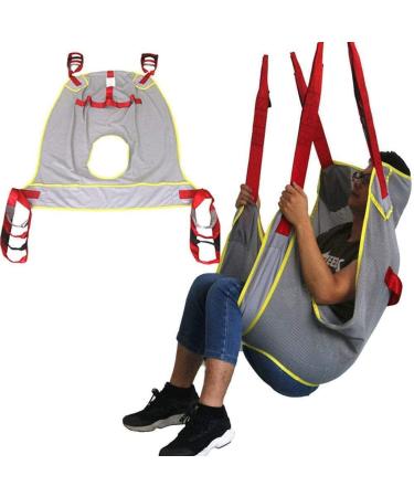 Transfer Nursing Sling One Piece Lift Sling Universal Full Body Mesh Lift Sling with Opening Lift Sling with Opening Lift Spreader Not Included Large