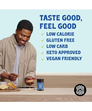 GOOD GOOD Sweet Blueberry Jam - Keto Friendly - Low Calorie Without Added Sugars - Vegan - Gluten Free - Preserves - 330g x4 - Buy Online on GoSupps.com