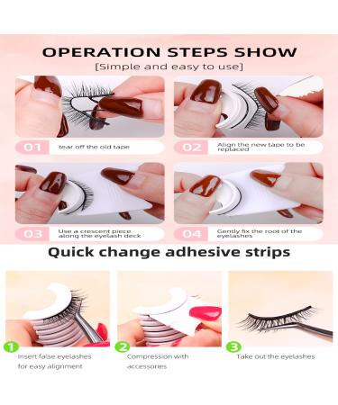 Reusable Self Adhesive Eyelashes Set - 2 Pcs with 10 Waterproof Strips | Easy to Apply False Eyelashes for Natural Look - Buy Online on GoSupps.com