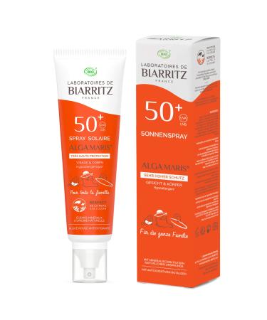 Laboratoires de Biarritz - Sonnenpray LSF50+ ALGA Maris Bio -certified - face and body - for babies children and adults - Family format 150ml - Made in France LSF50+ 150 ml (1 Pack)