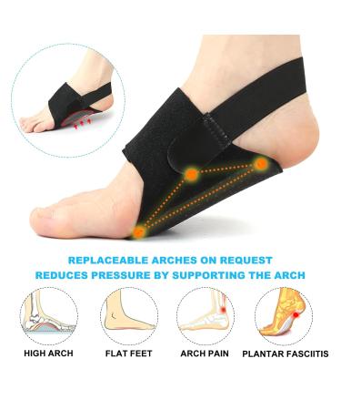 Foot Brace for Plantar Fasciitis | Adjustable Arch Support & Compression Bands for Pain Relief | Gel Inserts for Flat Feet & High Arches - Buy Online on GoSupps.com