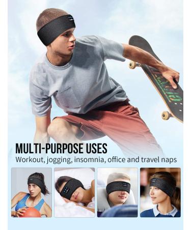 Musicozy Bluetooth 5.2 Sleep Headphones 3D Sleep Mask Sports Headband Pack of 2 - Buy Online on GoSupps.com