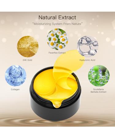 Under Eye Patches - 24K Gold 60PCS | Reduce Dark Circles Puffiness & Fine Lines | Collagen Skin Care - Buy Online on GoSupps.com