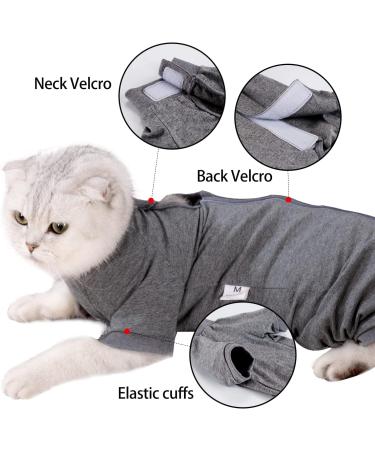 LIANZIMAU Cat Surgery Recovery Suit S | Long Sleeve Spay Surgical Vest for Abdominal Wounds | E-Collar Alternative | Skin Disease Relief | New Grey - Buy Online on GoSupps.com